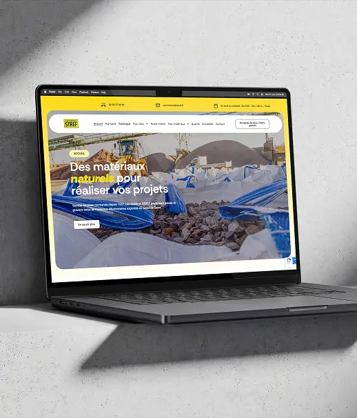 Le site Carrières STREF affiché sur un ordinateur portable